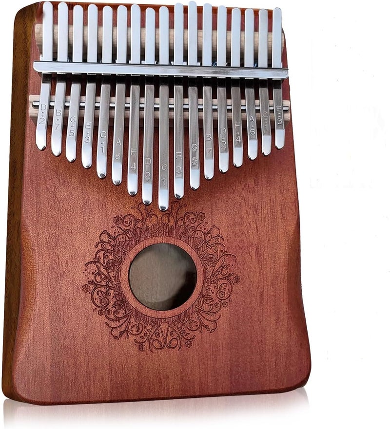 ShaykHss Kalimba Portable 17 Keys Thumb Piano, Portable Mahogany Mbira Finger Piano with Protection Case, Carrying Bag, Instruction, Tune Hammer for Beginners Professional Holiday Gift (Brown) - Image 1